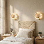 Alabaster Donut Ring Wall Sconce