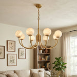 Alabaster Modern Brass Chandelier — image 2