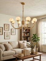 Alabaster Modern Brass Chandelier — image 18