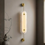 Alabaster Solvane Slender Oval Wall Sconce