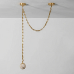 Alabaster Spherical Chain Chandelier