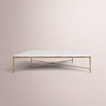 Caloria Thaddeus Marble Square Coffee Table — CARRARA MARBLE-BRASS / 36