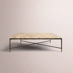 Caloria Thaddeus Marble Square Coffee Table — GOLD MARBLE-BRONZE / 36