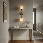 Celestial Double Alabaster Globe Wall Sconce