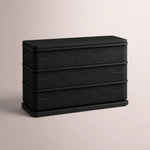 Liromelle Shagreen Closed Nightstand — EBONY SHAGREEN/BLACK BRUSHED OAK / 38