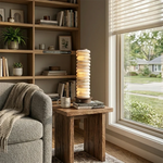 Cylinder Calla Alabaster Stacking Table Lamp