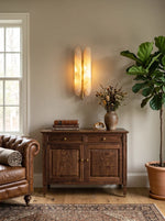 Double Husk Alabaster Wall Sconce