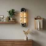 Dual-Head Luma Arc Snowflake Stone Wall Lamp