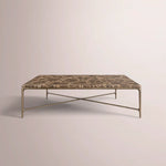 Caloria Thaddeus Marble Square Coffee Table — BROWN MARBLE-BRASS / 36