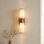 Alabaster Dualis Cylindrical Wall Sconce