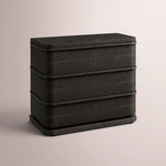 Liromelle Shagreen Closed Nightstand — EBONY SHAGREEN/BLACK BRUSHED OAK / 26