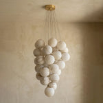 Grape-Shaped Alabaster Cluster Chandelier