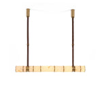 Halden Leather Strap Alabaster Linear Chandelier