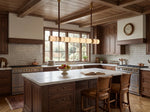 Halden Leather Strap Alabaster Linear Chandelier