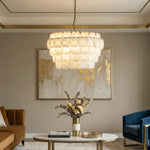Hexagonal Layered Alabaster Chandelier — image 3