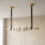 Leather Strap Alabaster Beaded Chandelier — image 8