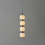 Linear Orbique Alabaster Bead Pendant Light