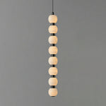 Linear Orbique Alabaster Bead Pendant Light