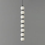 Linear Orbique Alabaster Bead Pendant Light