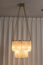 Maren Tiered Alabaster Tile Chandelier