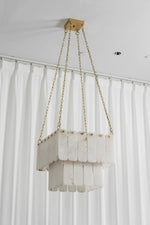 Maren Tiered Alabaster Tile Chandelier