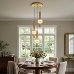 Marlen Stacked Stone Alabaster Chandelier
