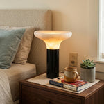 Mushroom Cap Alabaster Table Lamp