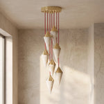 Ondine Faceted Alabaster Drop Chandelier