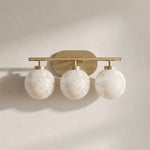 Perlune Globe Alabaster Vanity Wall Light