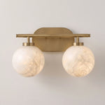Perlune Globe Alabaster Vanity Wall Light