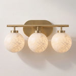 Perlune Globe Alabaster Vanity Wall Light