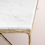Caloria Thaddeus Marble Square Coffee Table — CARRARA MARBLE-BRASS / 36