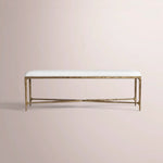 Caloria Fabric End-of-Bed Bench — FORGED BRASS / 48