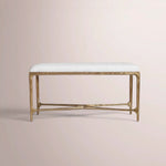 Caloria Fabric End-of-Bed Bench — FORGED BRASS / 36