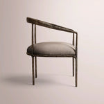 Caloria Curved Chair — FORGED BRONZE / MOCHACCINO LINEN