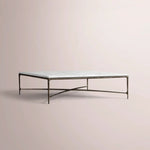 Caloria Thaddeus Marble Square Coffee Table — CARRARA MARBLE-BRONZE / 36