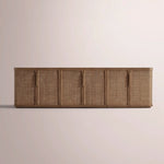 Trevia Media Console — BROWN OAK / CANE / 96
