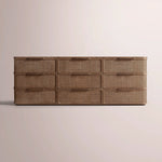 Trevia 9-Drawer Dresser — BROWN OAK / CANE