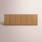 Liromelle Media Console — NATURAL OAK / 6 DOOR 96