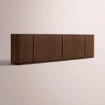 Liromelle Media Console — BROWN OAK / 6 DOOR 96
