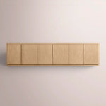 Liromelle Low Media Console — GREIGE OAK / 6-DOOR 96