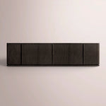 Liromelle Low Media Console — BLACK OAK / 6-DOOR 96