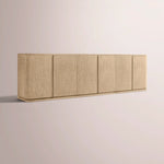 Liromelle Media Console — GREIGE OAK / 6 DOOR 96