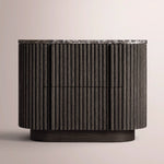 Ethoria Emperador Closed Nightstand — BLACK OAK-BLACK MARBLE / 26