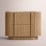 Ethoria Emperador Closed Nightstand — NATURAL OAK-GOLD MARBLE / 26