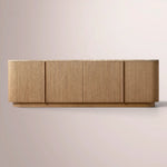 Ethoria Emperador Media Console — NATURAL OAK-GOLD MARBLE / 60