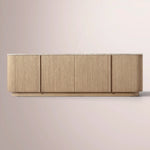 Ethoria Emperador Media Console — GREIGE OAK-GREY MARBLE / 60