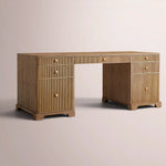 Celorin Reeded Desk — NATURAL OAK / 84