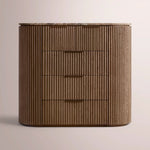 Sopravelle Emperador Tall Drawer Dresser — BROWN OAK / BROWN MARBLE / 50