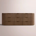 Sopravelle Emperador Drawer Dresser — BROWN OAK / BROWN MARBLE / 90